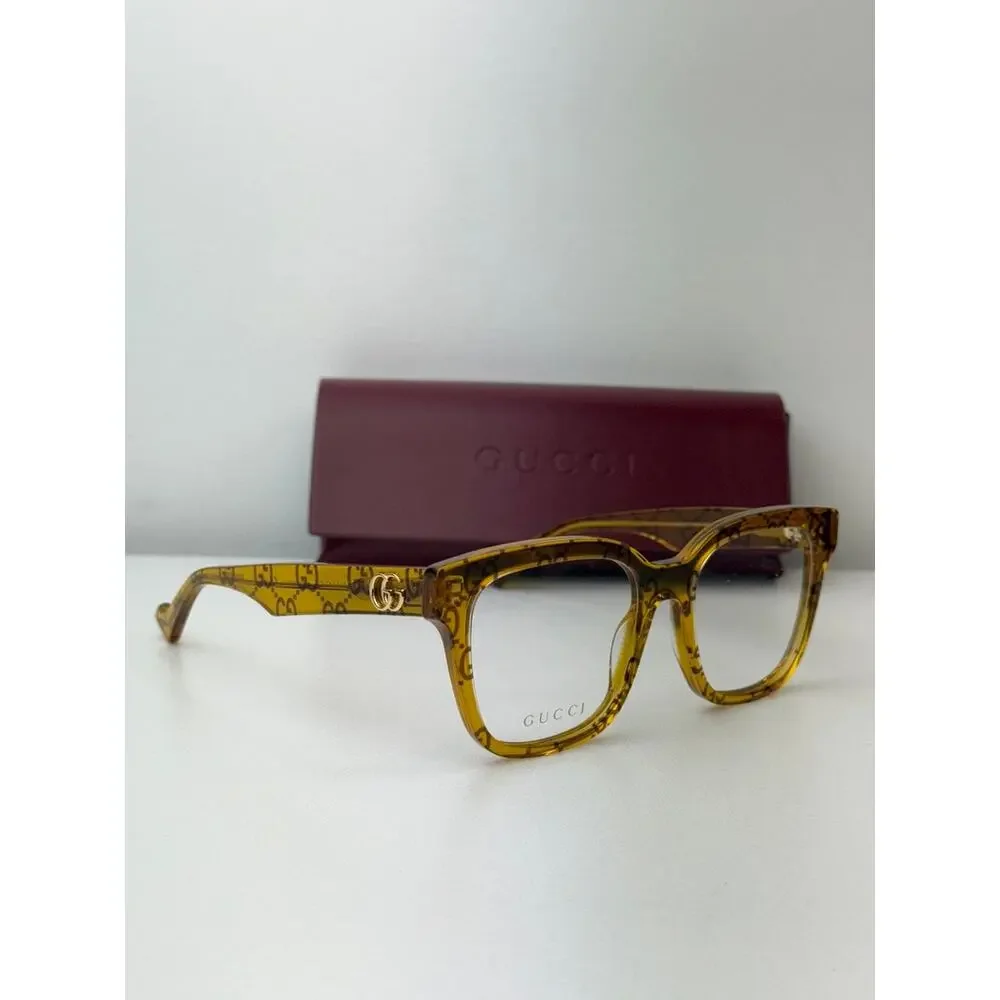 NEW Gucci GG0958O Yellow Monogram Logo Eyeglasses Frames